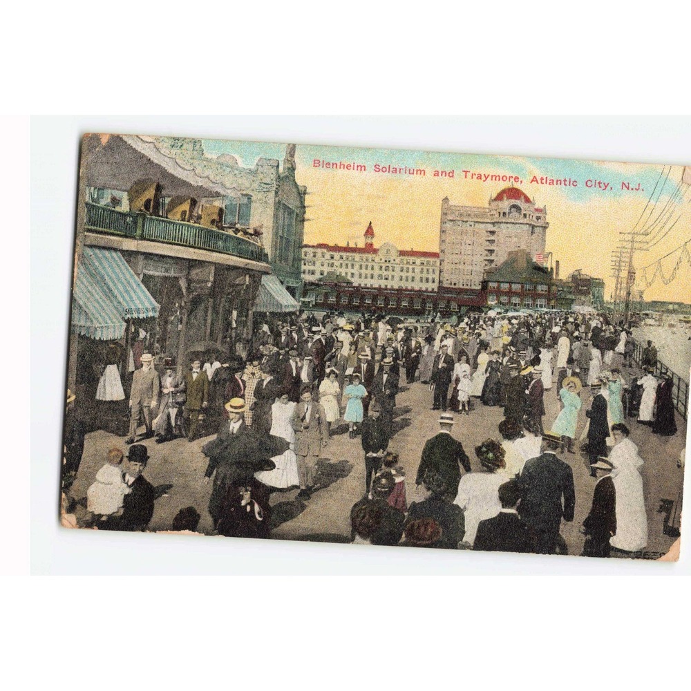 1910 Atlantic City NJ Postcard Blenheim Solarium Traymore Hotel Postmarked